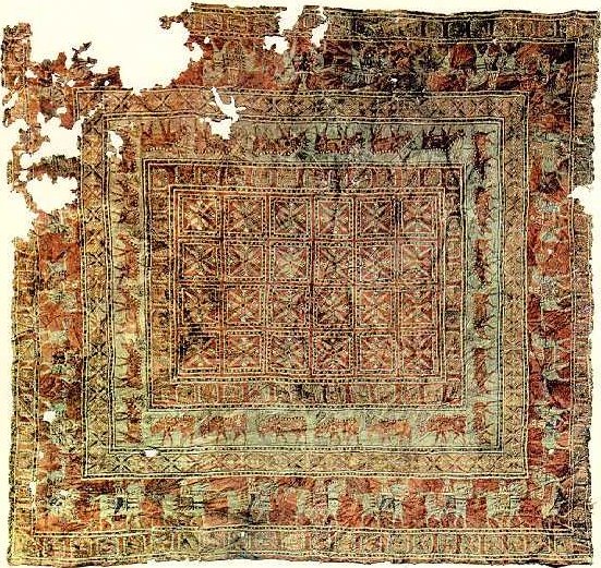 The Pazyryk Carpet, the oldest known surviving carpet in the world