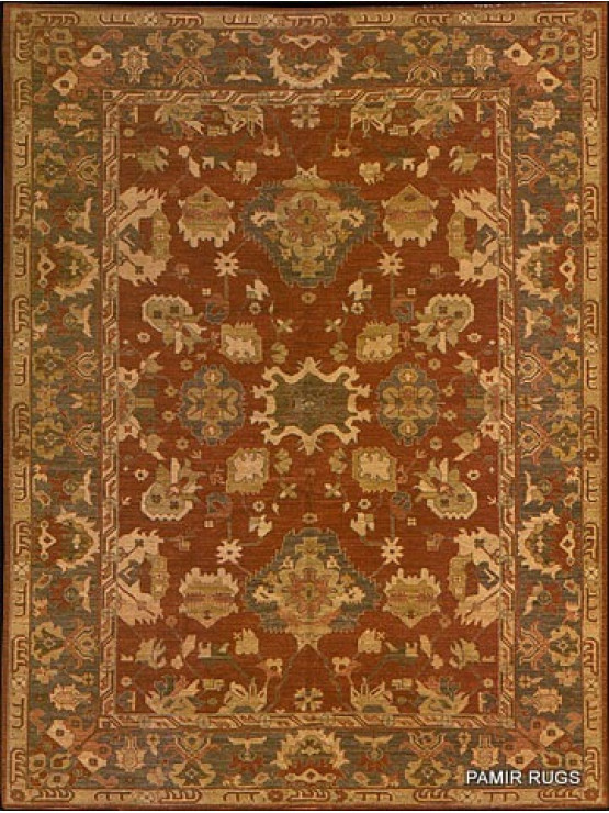 Brown ousha ushak rustish rug